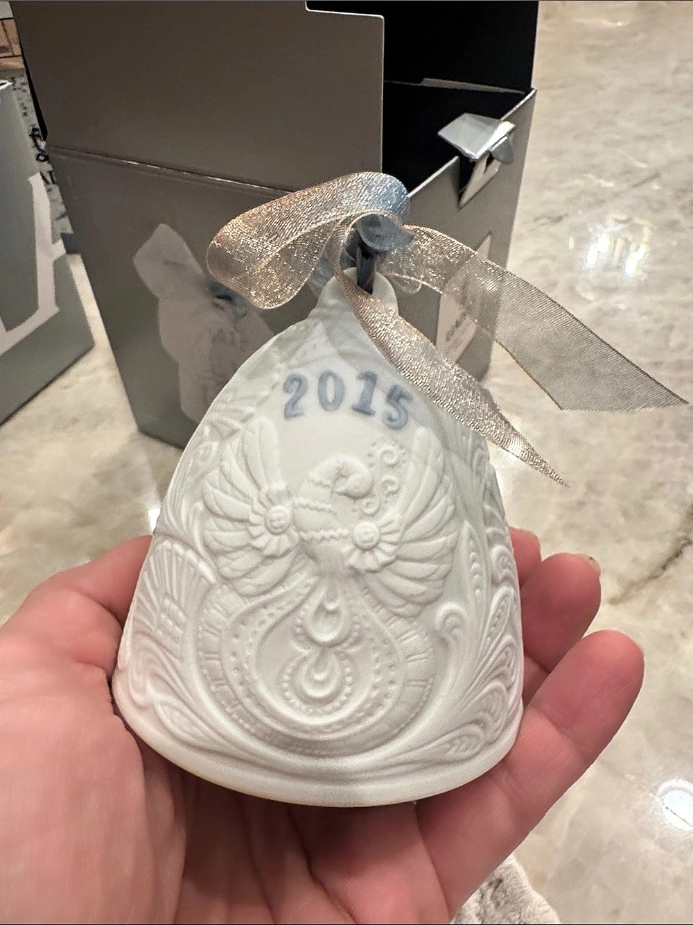 Lladró 2015 Christmas Bell Porcelain Holiday Bell Decor